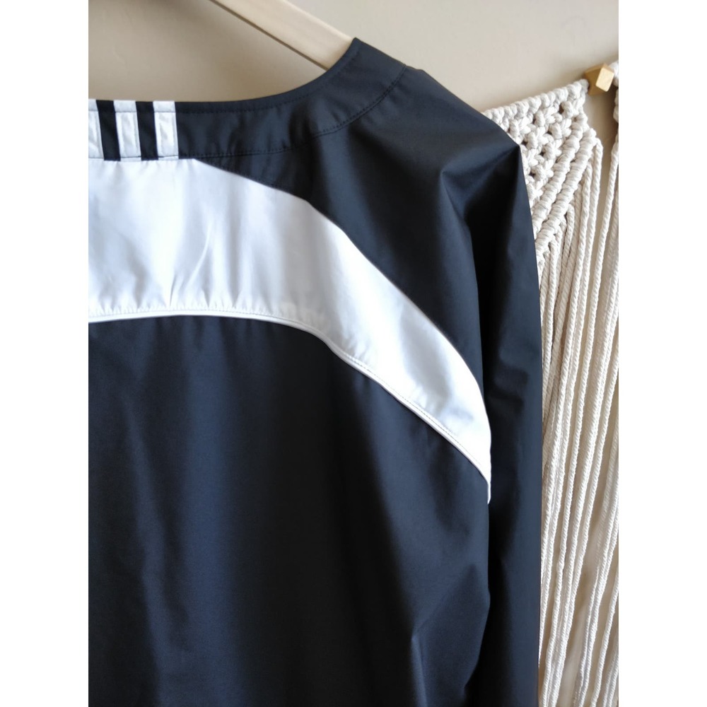 3/$20 Adidas Black White Athletic Windbreaker Jacket L - Picture 4 of 8